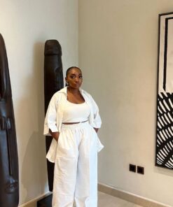 WHITE COTTON LONG SET